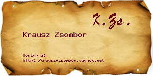 Krausz Zsombor névjegykártya
